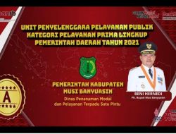DPMPTSP Muba Raih Penghargaan Kemenpan-RB Kategori Pelayanan Prima