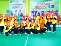 Dibuka Pj Ketua TP PKK Muba, Turnamen Open Badminton DWP Setwan Muba Berlangsung Semarak