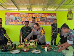 HUT TNI Ke 79, Tiga Kapolsek Sambangi Koramil 401-01 Sungai Lilin