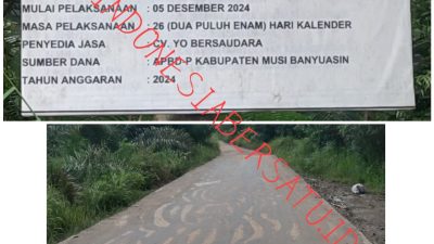Dugaan Adanya Indikasi Penyimpangan, Proyek Pelebaran Jalan ke PT. MBI Ratusan Juta Rupiah,Menjadi Sorotan Publik