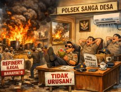 Menyala, Hukum Padam: Illegal Refinery Terbakar, Polsek Sanga Desa Tetap Tenang Seperti Bukan Urusannya